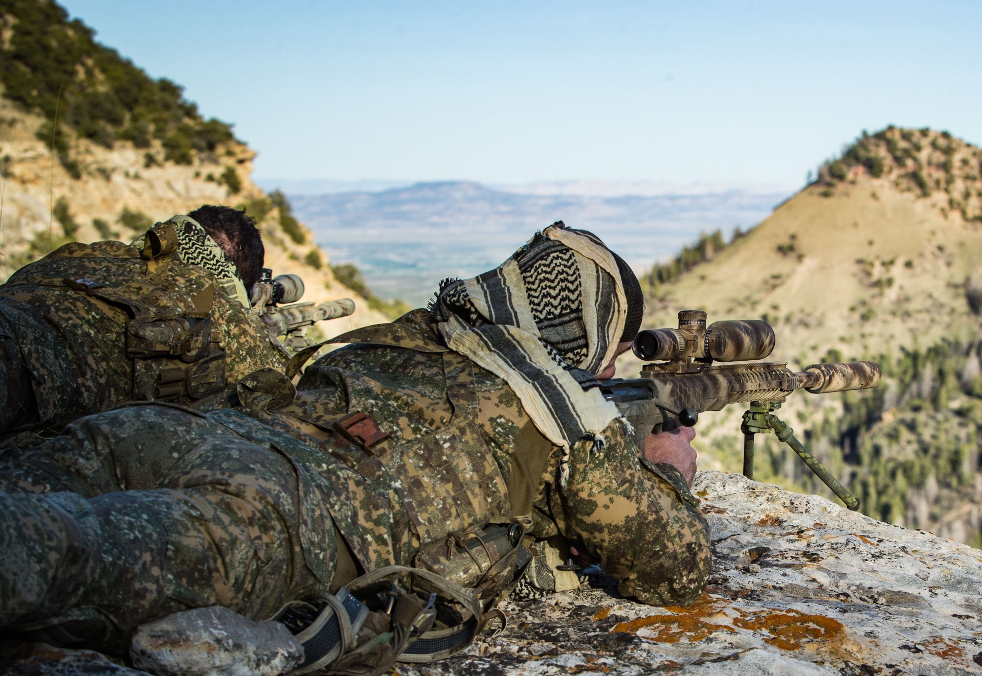 GDI operators in overwatch position with precision rifles
